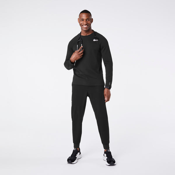 men's Black Waffle - Longsleeve Underscrub