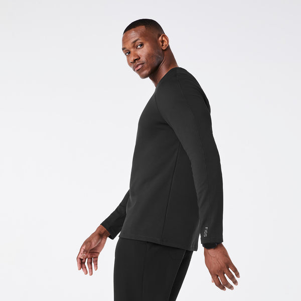 men's Black Waffle - Longsleeve Underscrub