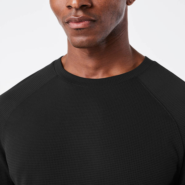 men's Black Waffle - Longsleeve Underscrub