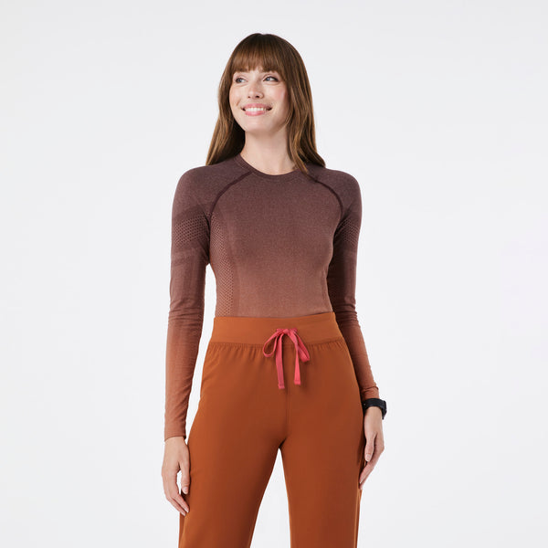 women's Espresso Salta Seamless - Longsleeve Underscrub