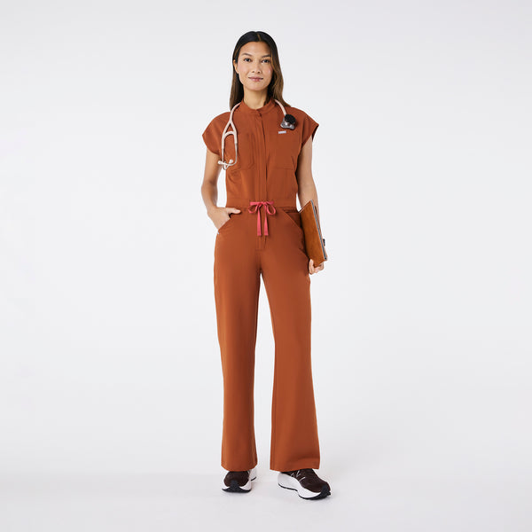 women's Dirty Chai Rafaela Wide Leg - Petite ScrubJumpsuit™