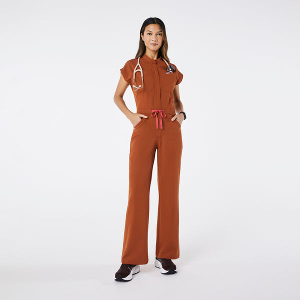 women's Dirty Chai Rafaela Wide Leg - Petite ScrubJumpsuit™