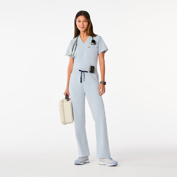 women's Dusty Blue High Waisted Livingston - Tall Basic Scrub Pant™