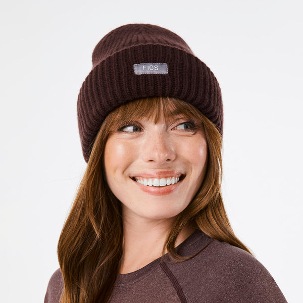 Espresso FIGS Logo Beanie