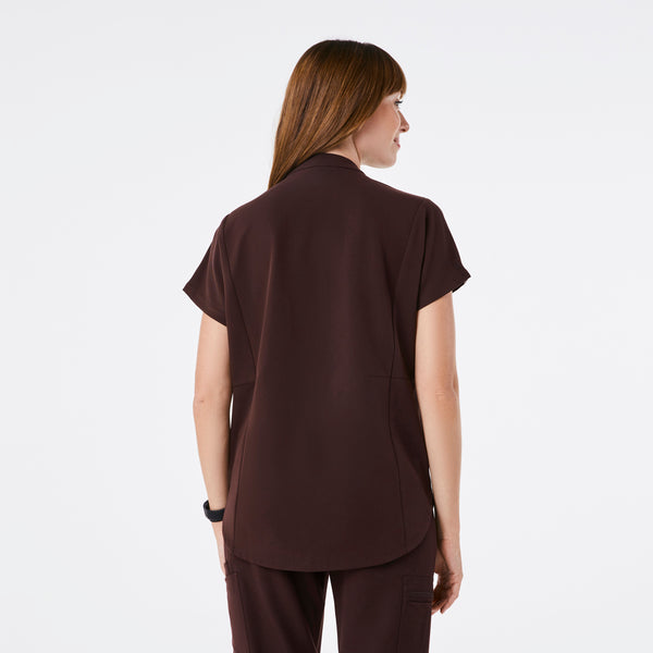 women's Espresso Montex - Mock Neck Scrub Top