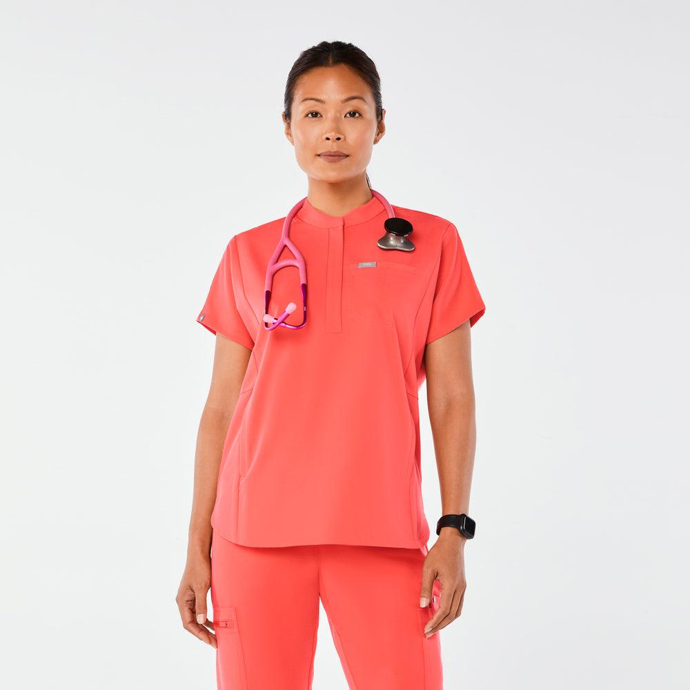 women's Fireside Montex - Mock Neck Scrub Top