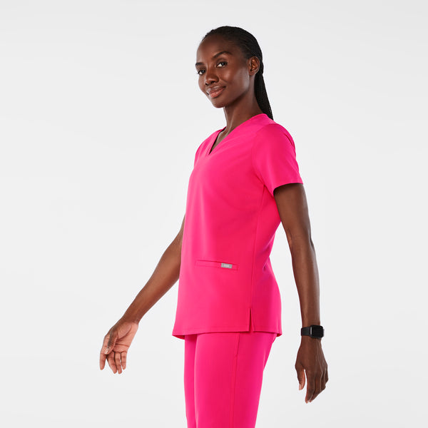 women's Shocking Pink Casma Three-Pocket Scrub Top™