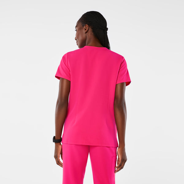 women's Shocking Pink Casma Three-Pocket Scrub Top™