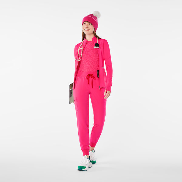 women's Shocking Pink ContourKnit Scrub Jacket™