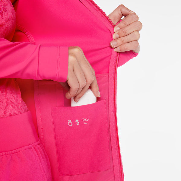 women's Shocking Pink ContourKnit Scrub Jacket™