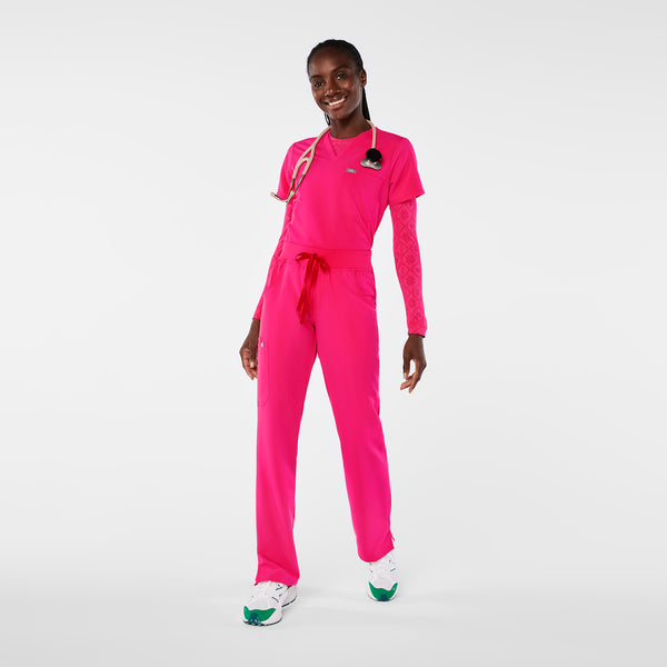 women's Shocking Pink Kade Cargo Scrub Pant™