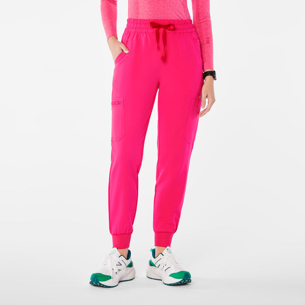 women's Shocking Pink High Waisted Uman Relaxed Jogger Scrub Pant