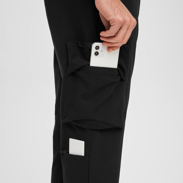 men's Black 23-Pocket - Short Jogger Scrub Pants