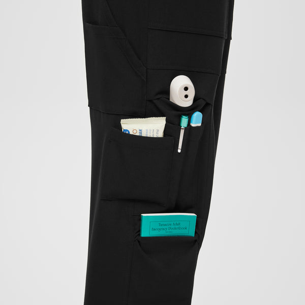 women's Black 23-Pocket - Barrel Scrub Pants