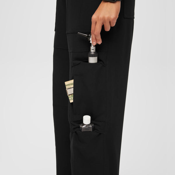 women's Black 23-Pocket - Barrel Scrub Pants