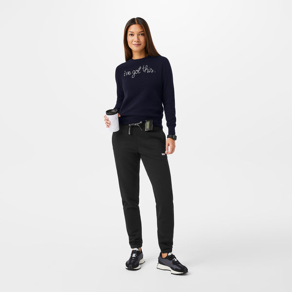 women's Navy FIGS | Lingua Franca I've Got This Cashmere - Sweater