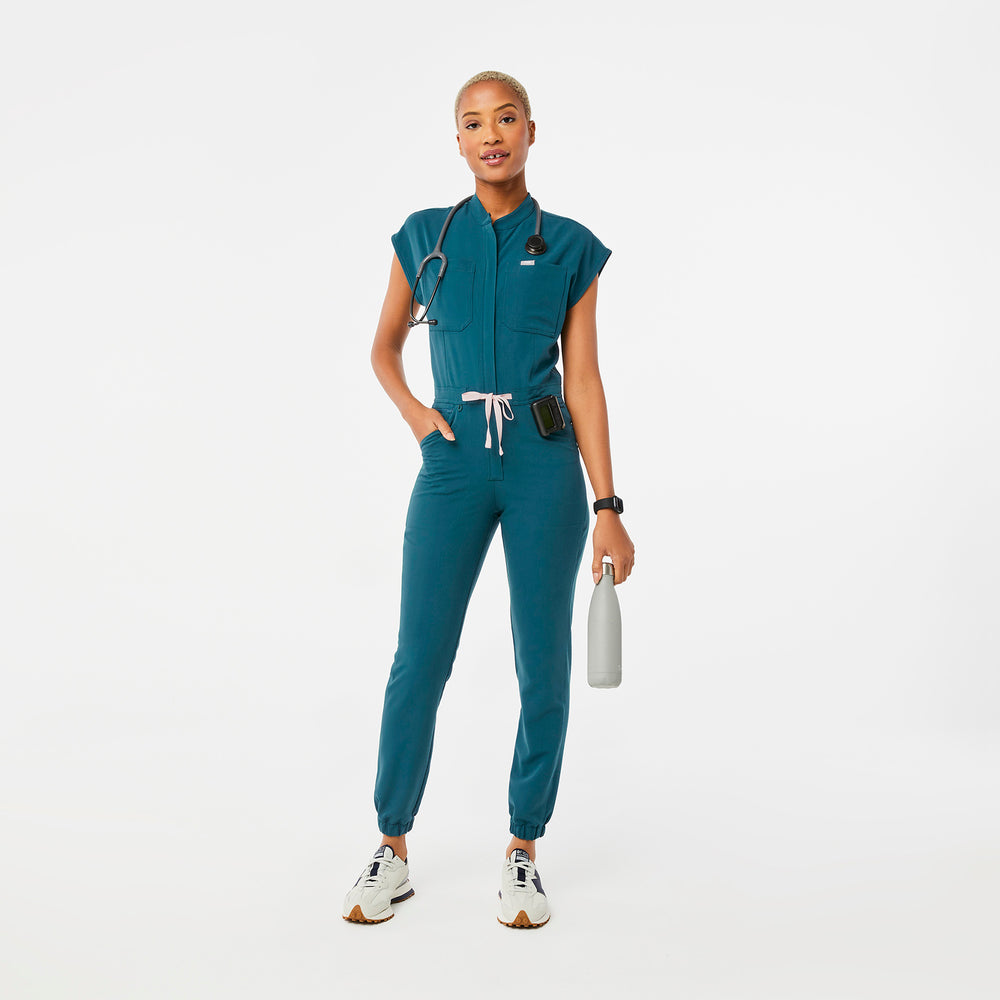 women's Caribbean Blue Rafaela - Cargo ScrubJumpsuit™
