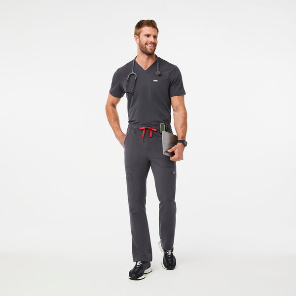 Men's Charcoal Leon™ - Three-Pocket Scrub Top