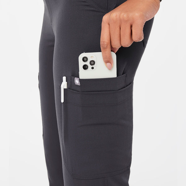 women's Charcoal Yola™ High Waisted - Petite Skinny Scrub Pants