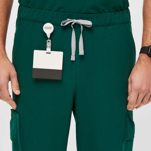 men's Forest Green 23-Pocket - Short Jogger Scrub Pants