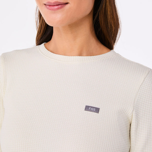 women's Cream Off-Shift Waffle - Crewneck Top™