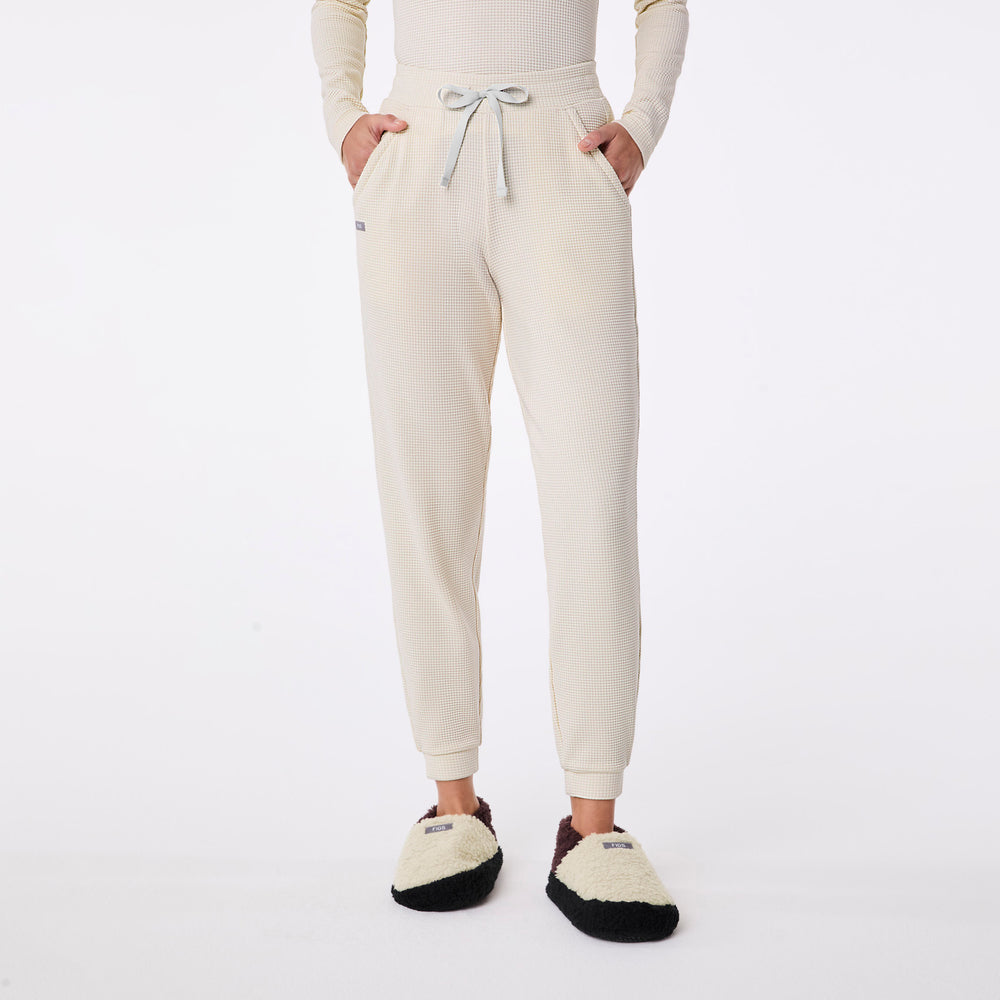 women's Cream Off-Shift High Waisted Waffle Jogger Sweatpant™