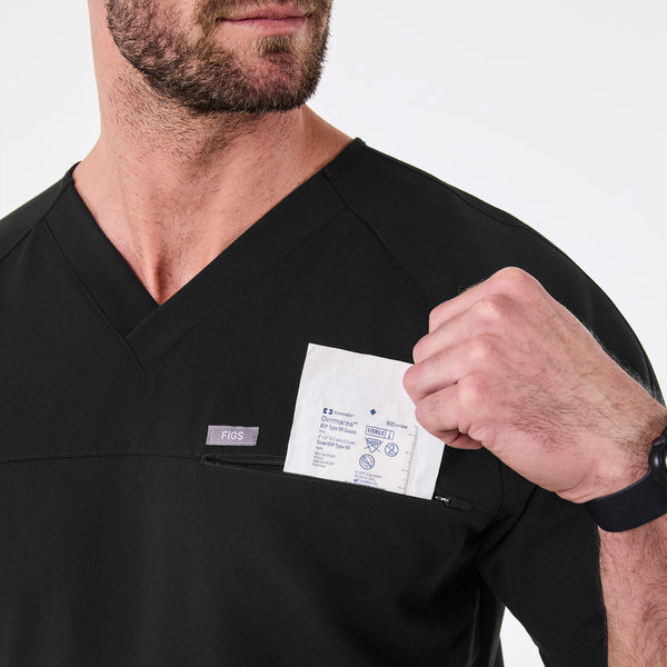 men's Black Baker V-Neck - Scrub Top