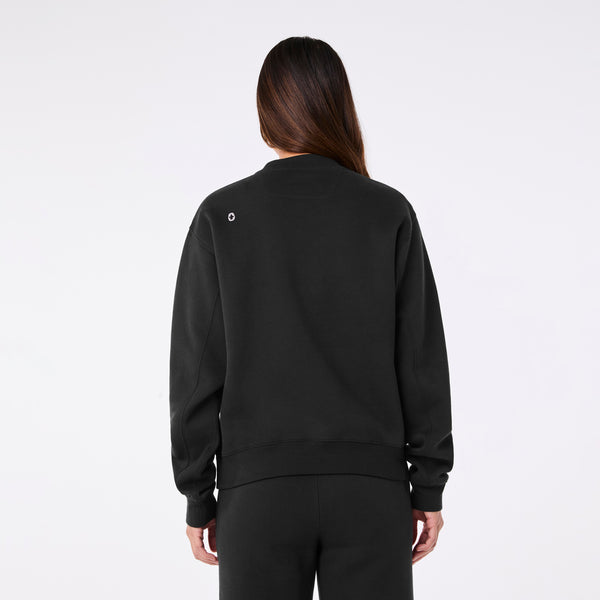 women's Black Off-Shift FIGS Logo - Crewneck Sweatshirt™