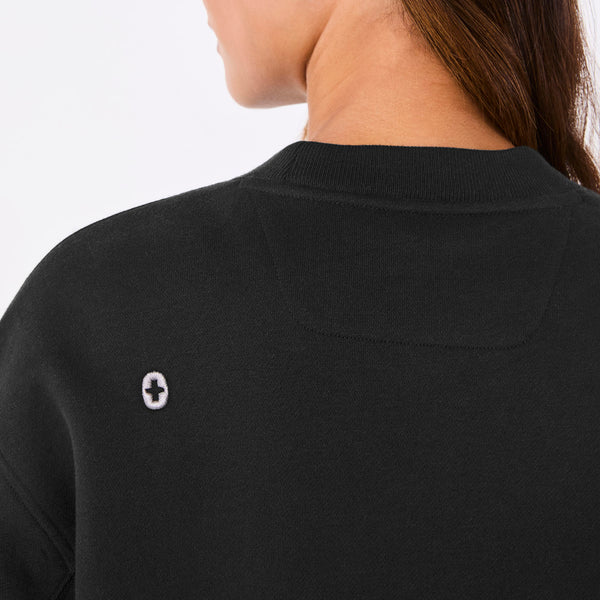 women's Black Off-Shift FIGS Logo - Crewneck Sweatshirt™