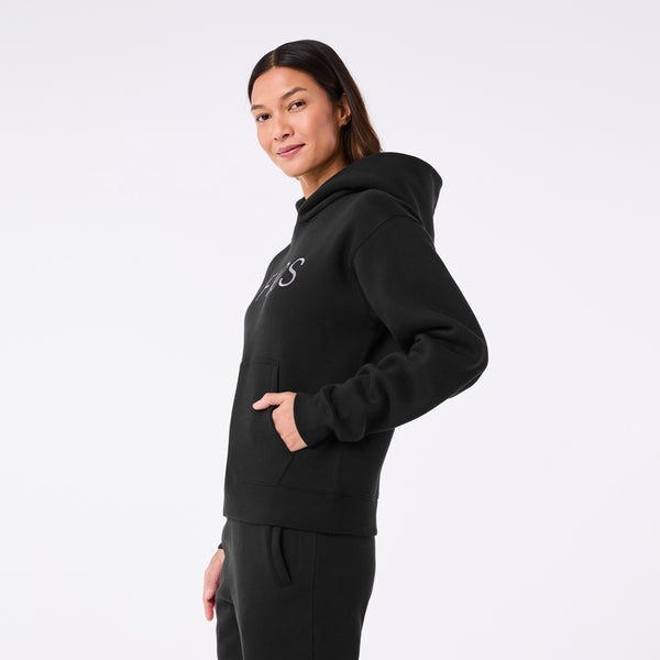 women's Black Off-Shift FIGS Logo - Hoodie Sweatshirt™