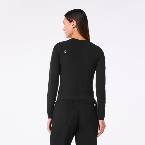 women's Black Ribbed - Longsleeve Underscrub