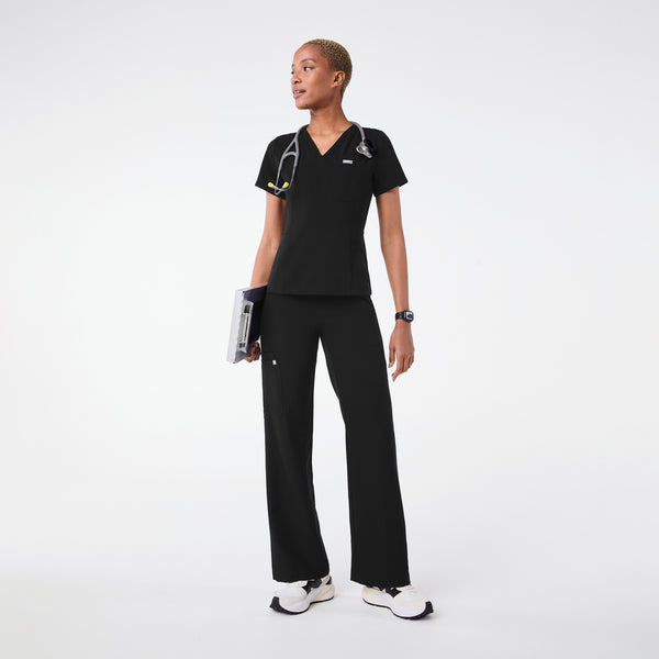 women's Black Tulsa Slim V-Neck - Scrub Top