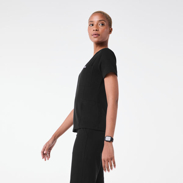 women's Black Tulsa Slim V-Neck - Scrub Top