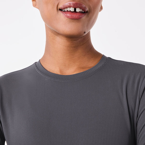 women's Charcoal Ribbed - Longsleeve Underscrub