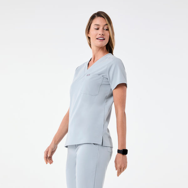 women's Dusty Blue Catarina - One-Pocket Scrub Top™