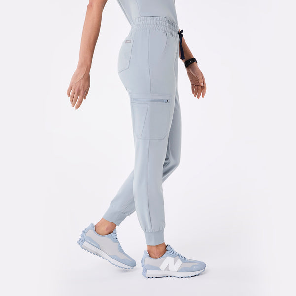 women's Dusty Blue High Waisted Uman Relaxed - Jogger Scrub Pant