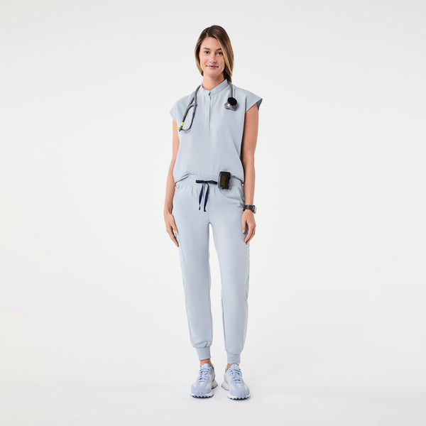 women's Dusty Blue Rafaela - Oversized Scrub Top™