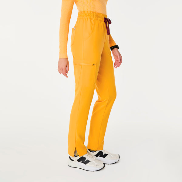 women's Emergency Yellow High Waisted Dowa Petite Scrub Pant