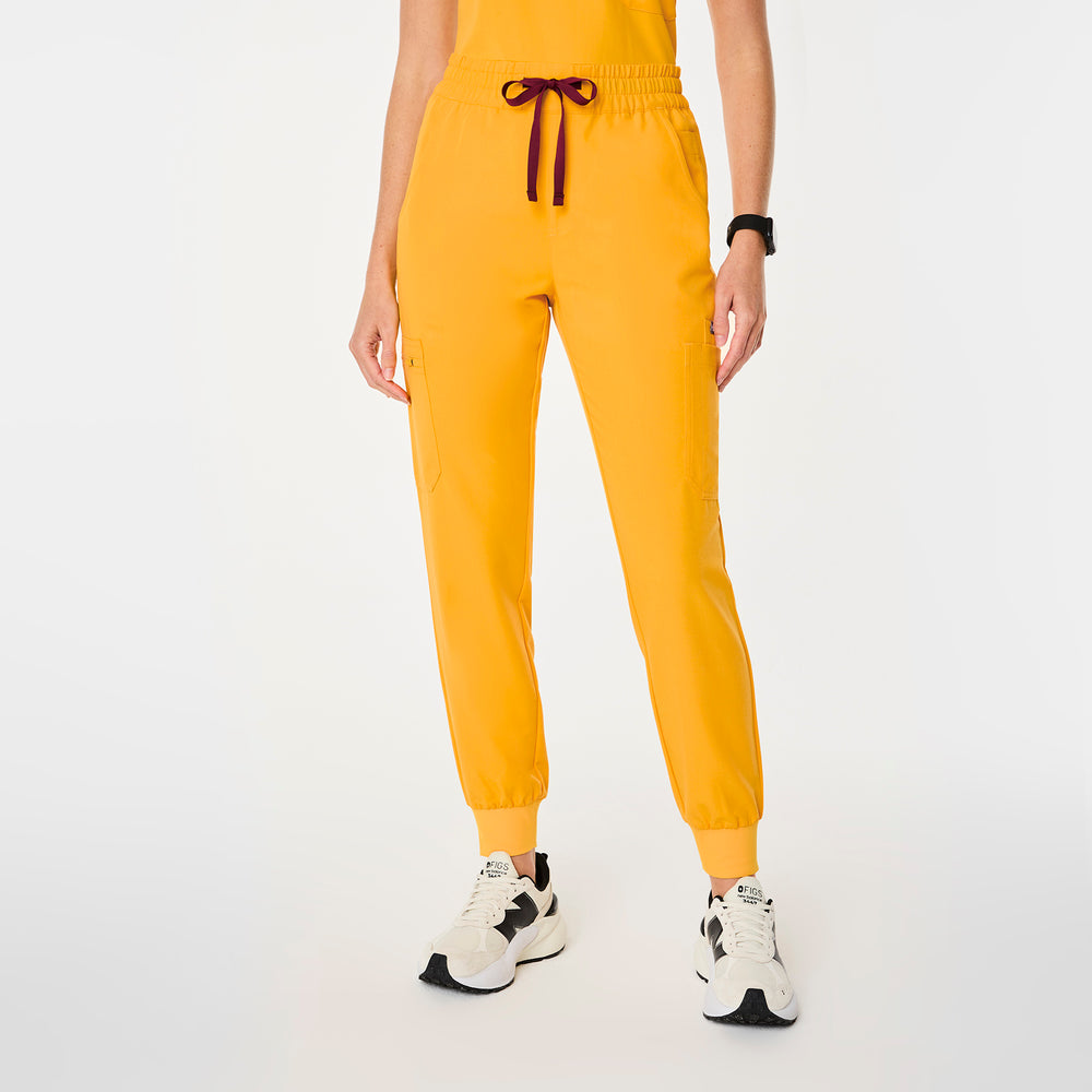 women's Emergency Yellow High Waisted Uman Relaxed Jogger Scrub Pant