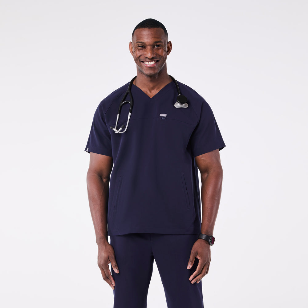 men's Navy Baker V-Neck - Scrub Top