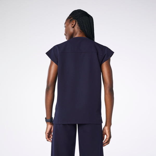 women's Navy Lucia Relaxed Crewneck Scrub Top