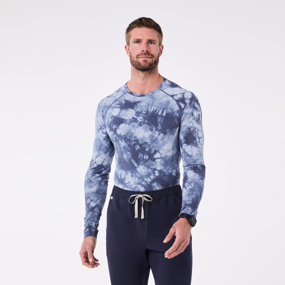 men's Tie Dye Navy Makato Seamless - Longsleeve Underscrub