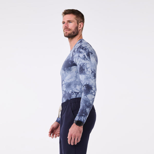 men's Tie Dye Navy Makato Seamless - Longsleeve Underscrub