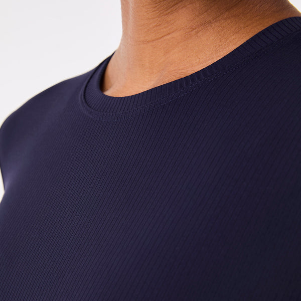 women's Navy Ribbed - Longsleeve Underscrub