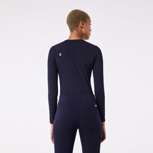 women's Navy Ribbed - Longsleeve Underscrub