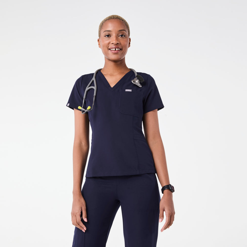 women's Navy Tulsa Slim V-Neck - Scrub Top