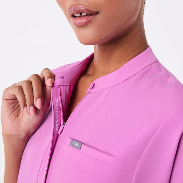 women's Pink Cloud Montex - Mock Neck Scrub Top