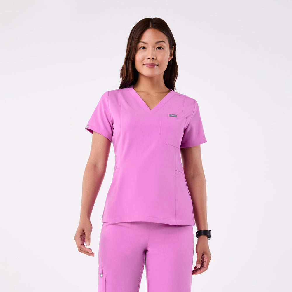 women's Pink Cloud Tulsa Slim V-Neck - Scrub Top