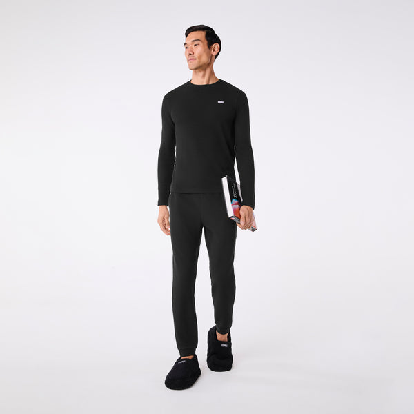 men's Black Off-Shift Waffle - Longsleeve Top™