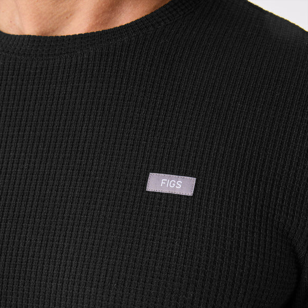 men's Black Off-Shift Waffle - Longsleeve Top™